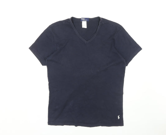 Polo by Ralph Lauren Blue V-Neck T-Shirt M