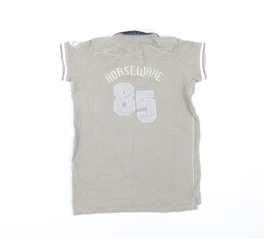 Horseware Ireland Girls Beige Polo Shirt 11-12 Years Logo