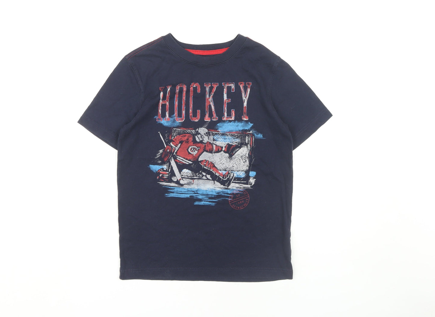 Gap Boys Blue Hockey Graphic T-Shirt 8-9 Years