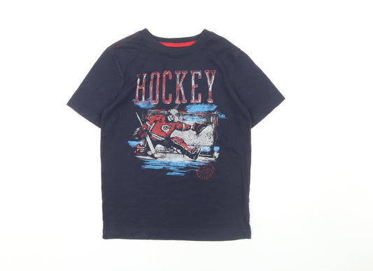 Gap Boys Blue Hockey Graphic T-Shirt 8-9 Years