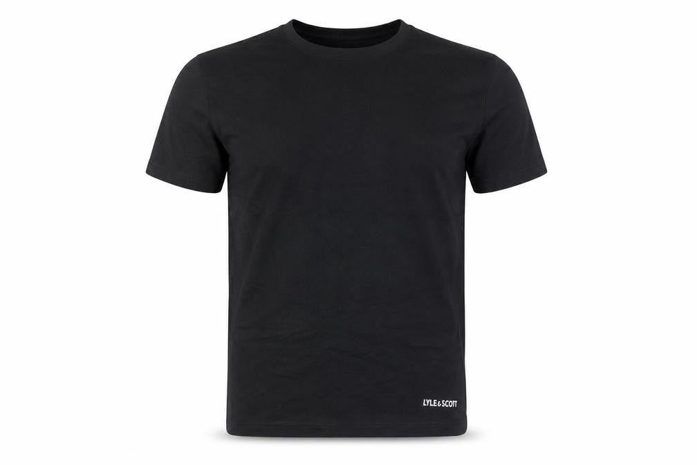 Mens UK Size L Lyle & Scott Black  Cotton Blend T-Shirt