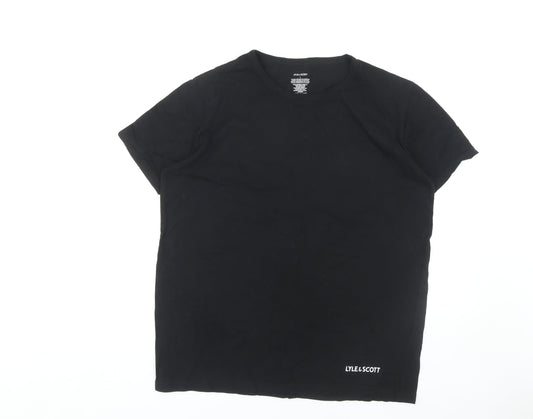 Lyle & Scott Men's Black Crew Neck T-Shirt, Size L