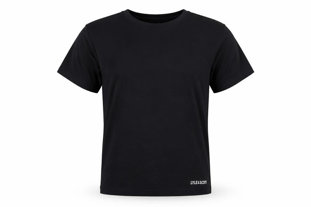 Mens UK Size L Lyle & Scott Black  Cotton Blend T-Shirt