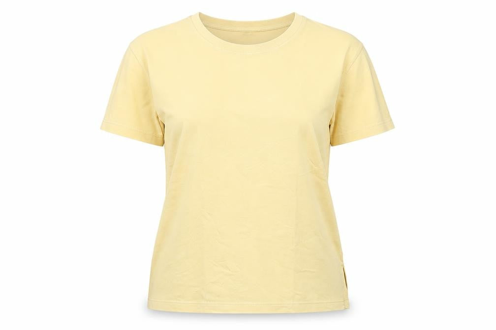 Womens UK Size 14 Racing Green Beige 100% Cotton T-Shirt