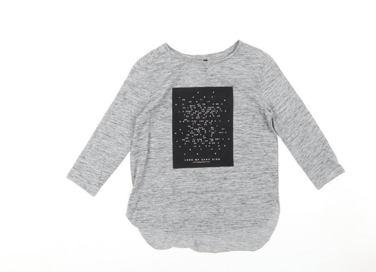 Stradivarius Women's Grey Basic T-Shirt, Size 12