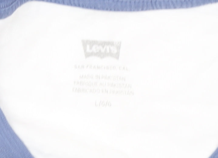 Levi's White Unisex Ringer T-Shirt Art Print Large