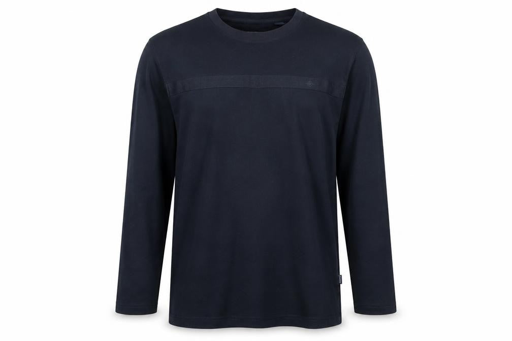 Front view of Maine New England Men's Black Long Sleeve Cotton T-Shirt L