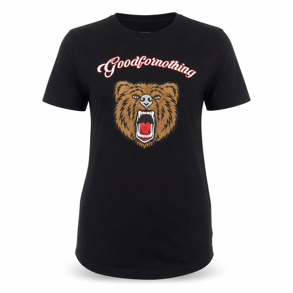 Goodfornothing Womens Black T-Shirt S, Embroidered