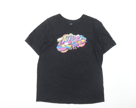 Nike Men's Black Graphic Print T-Shirt Large