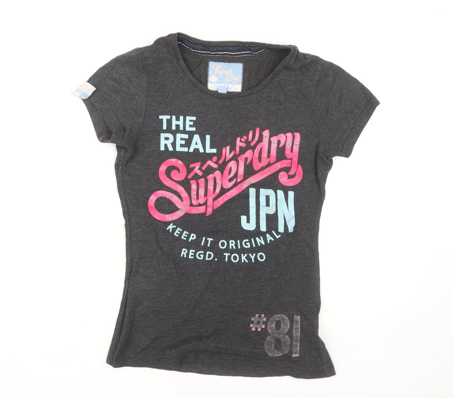Superdry Women's Black T-Shirt, Size S, Casual Style