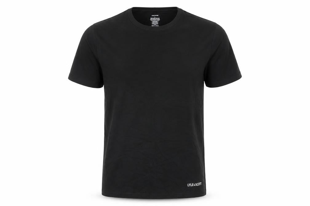 Mens UK Size L Lyle & Scott Black  Cotton Blend T-Shirt
