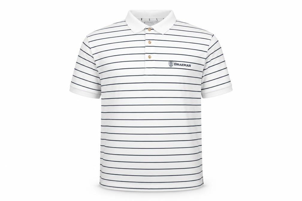 Fred Olsen Men's White 2XL Striped Polo Shirt