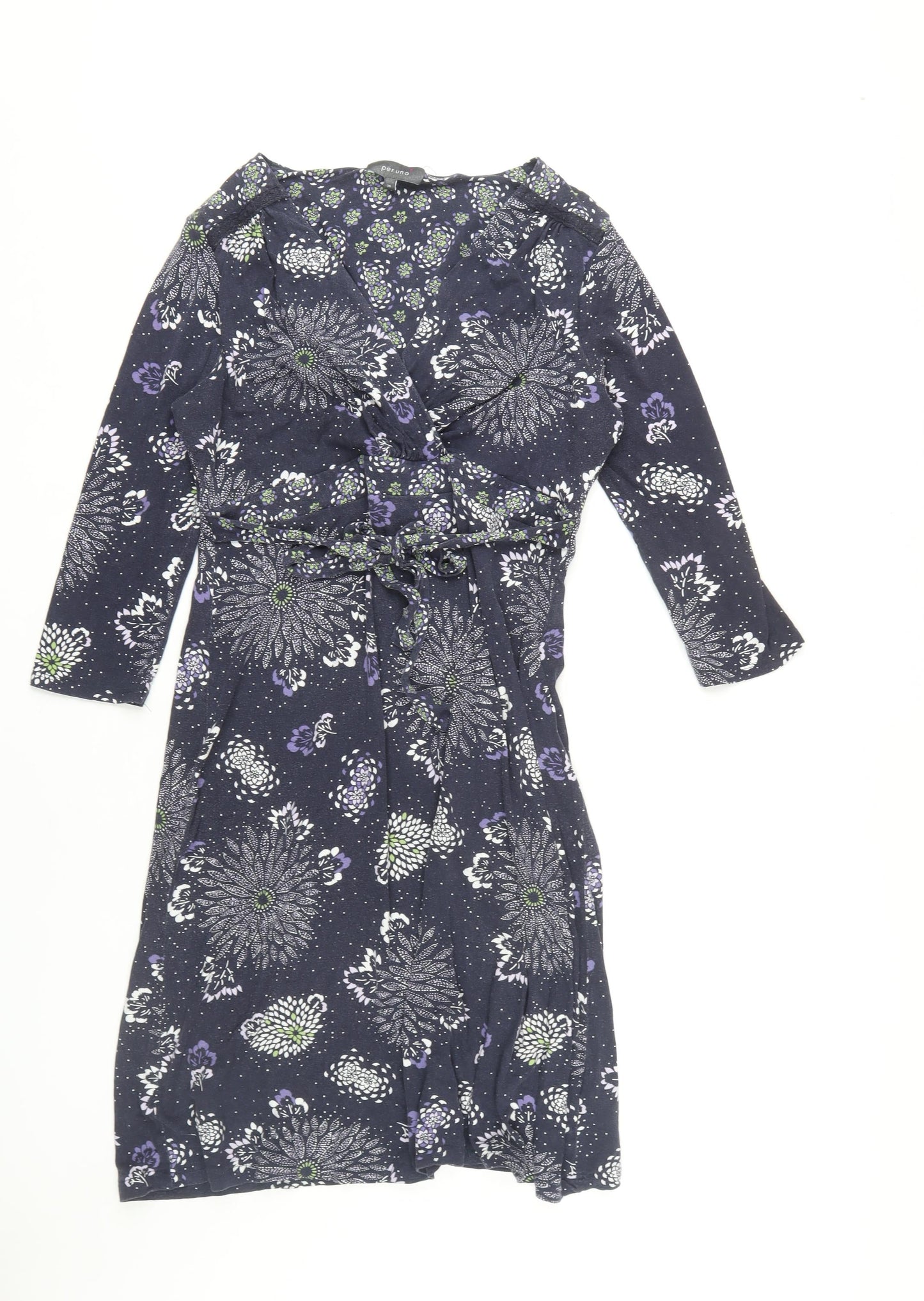 Marks and Spencer Women's Multicoloured Floral Wrap Dress Size 14
