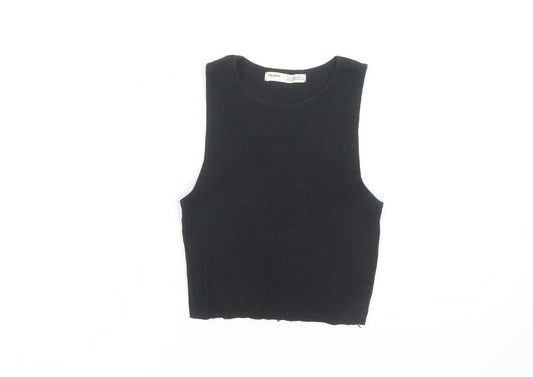 Pull&Bear Women's Black XS Basic Tank Top