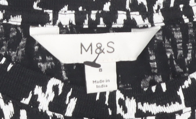 Marks and Spencer Women's Black Geometric Blouse M