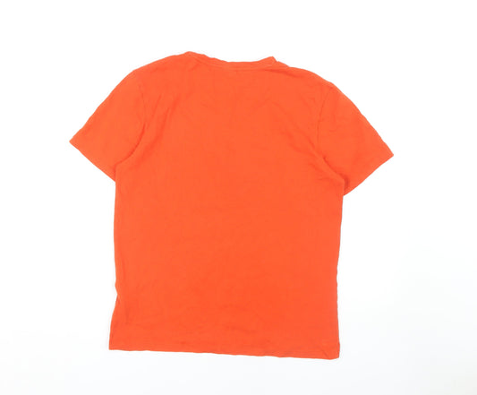 Hugo Boss Men's Orange Crew Neck T-Shirt Medium