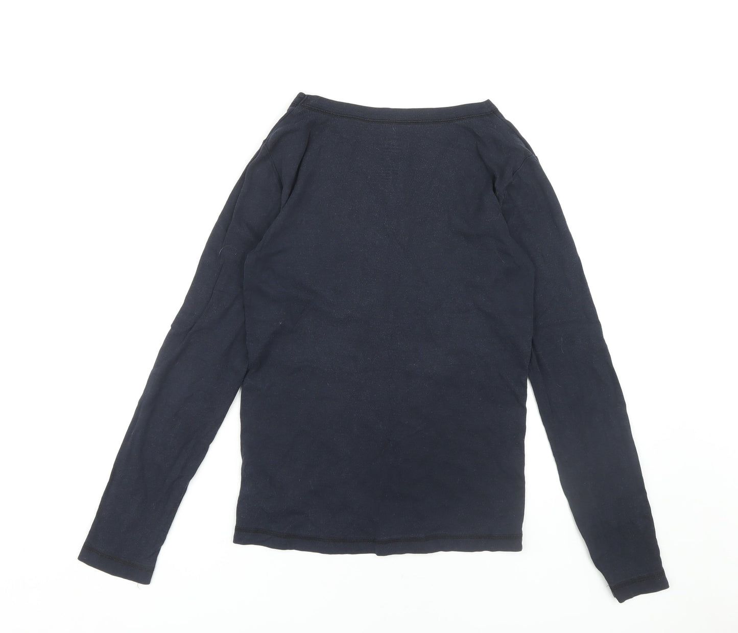 Gap Unisex Black V-Neck Long Sleeve T-Shirt M