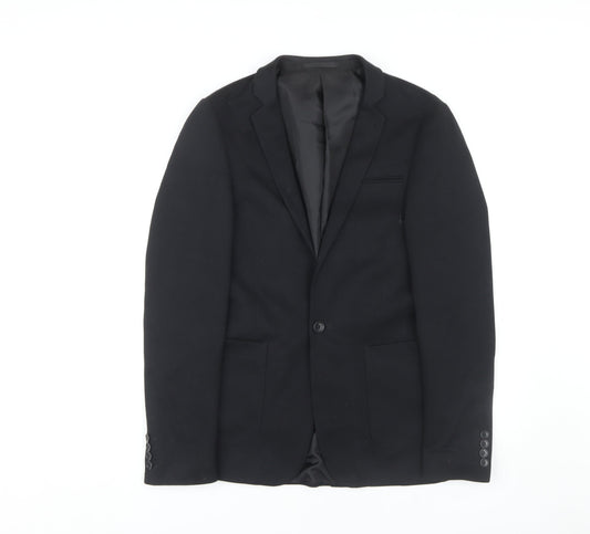 ASOS Men's Black Blazer, UK 36, Regular Fit, Formal