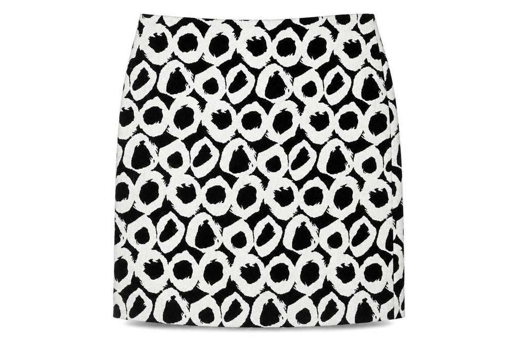 Marks and Spencer Women's Black/White Knee Length Skirt