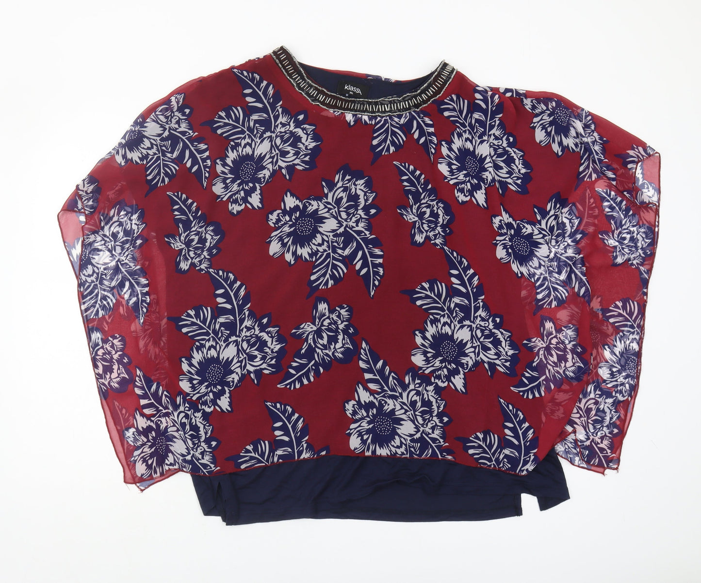 Klass Floral Beaded Women's Multicoloured Top XL