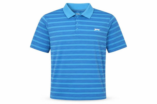 Slazenger Men's Blue Striped Polo, Medium