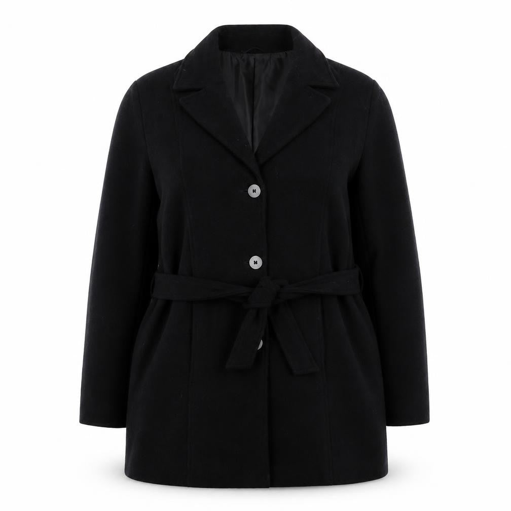 BHS Women's Black Belted Coat Size 14