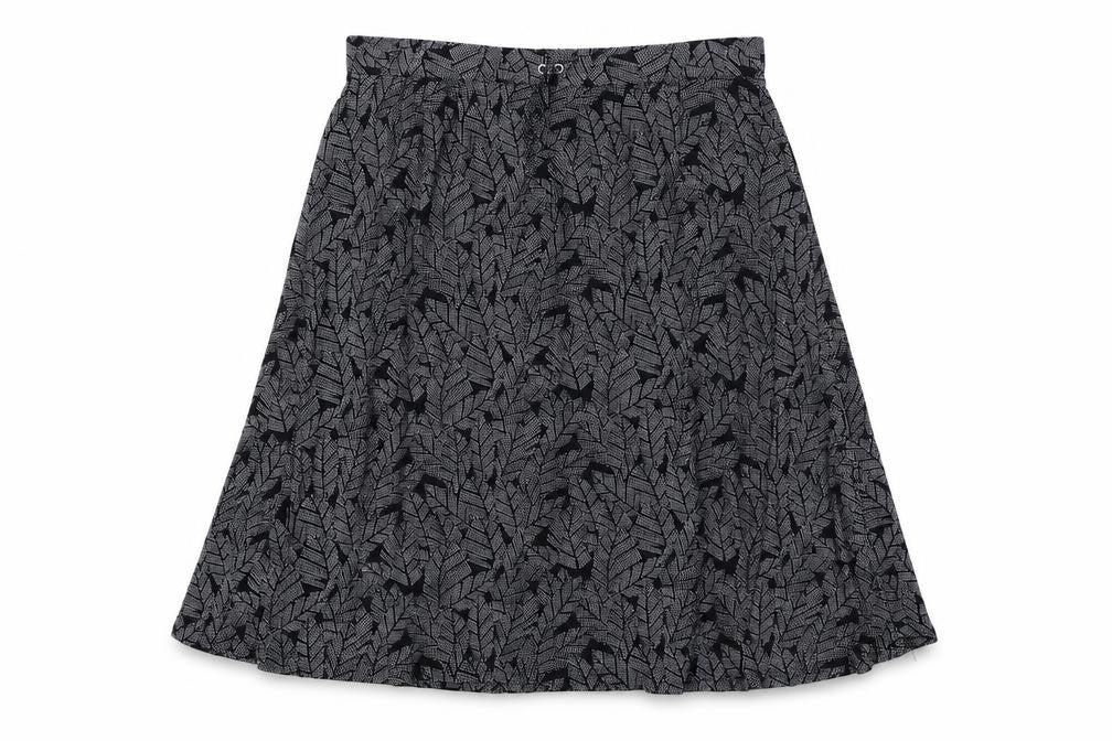 Front view of Maine New England Women's Black Geometric A-Line Skirt