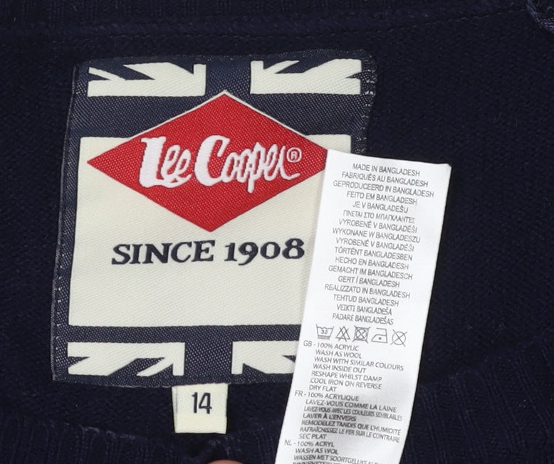 Lee Cooper Women's Blue Striped Jumper Dress Size 14