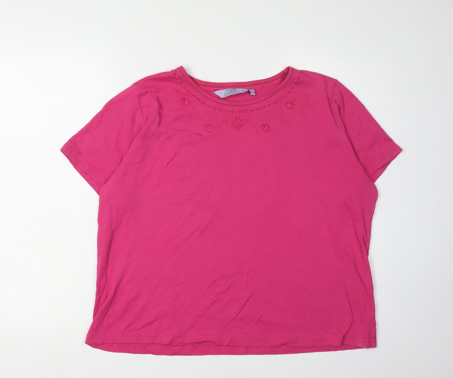 Honor Millburn Women's Pink Embroidered T-Shirt, L
