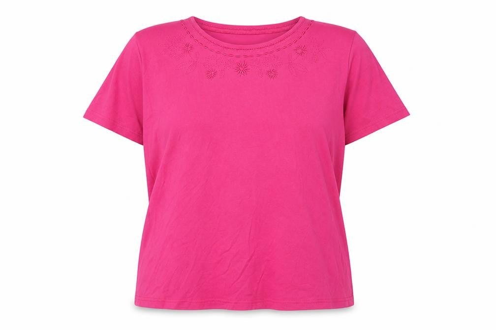 Honor Millburn Women's Pink Embroidered T-Shirt, L