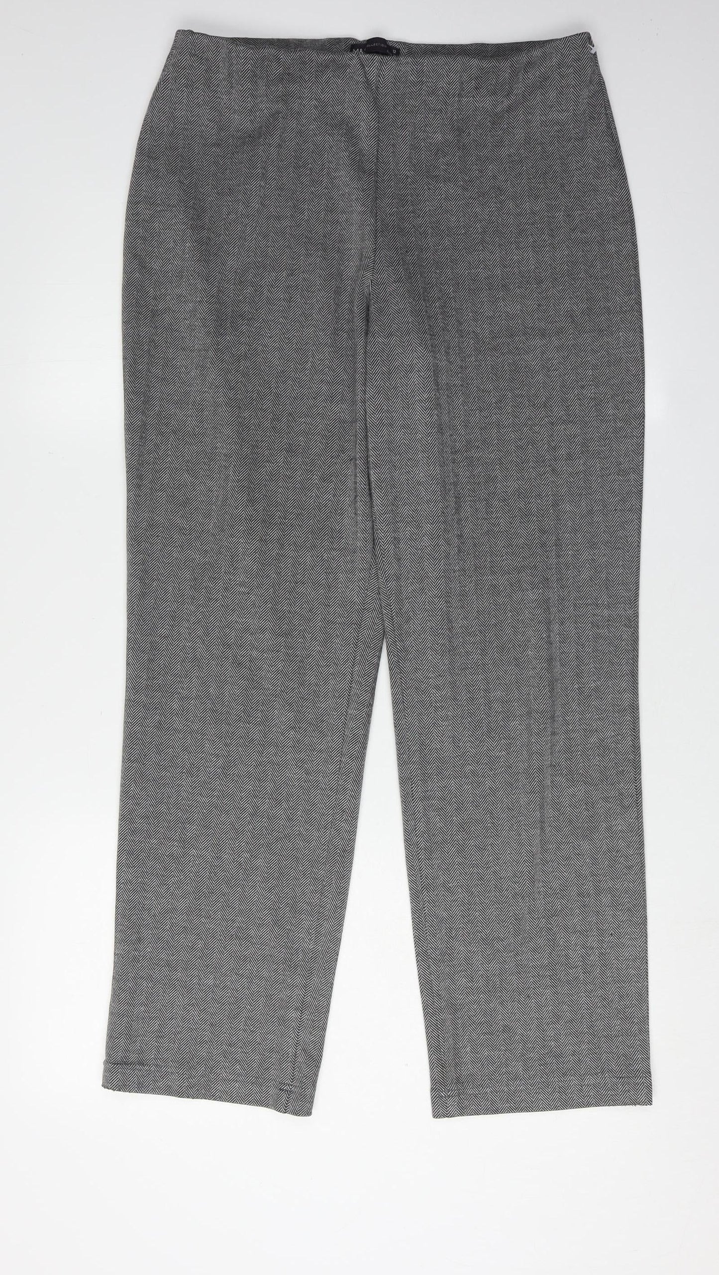 Marks and Spencer Women’s Grey Herringbone Trousers, Size 12