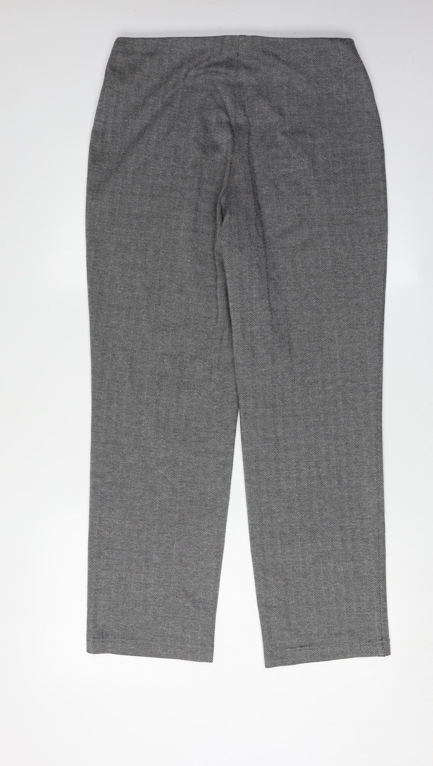 Marks and Spencer Women’s Grey Herringbone Trousers, Size 12
