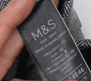 Marks and Spencer Women’s Grey Herringbone Trousers, Size 12