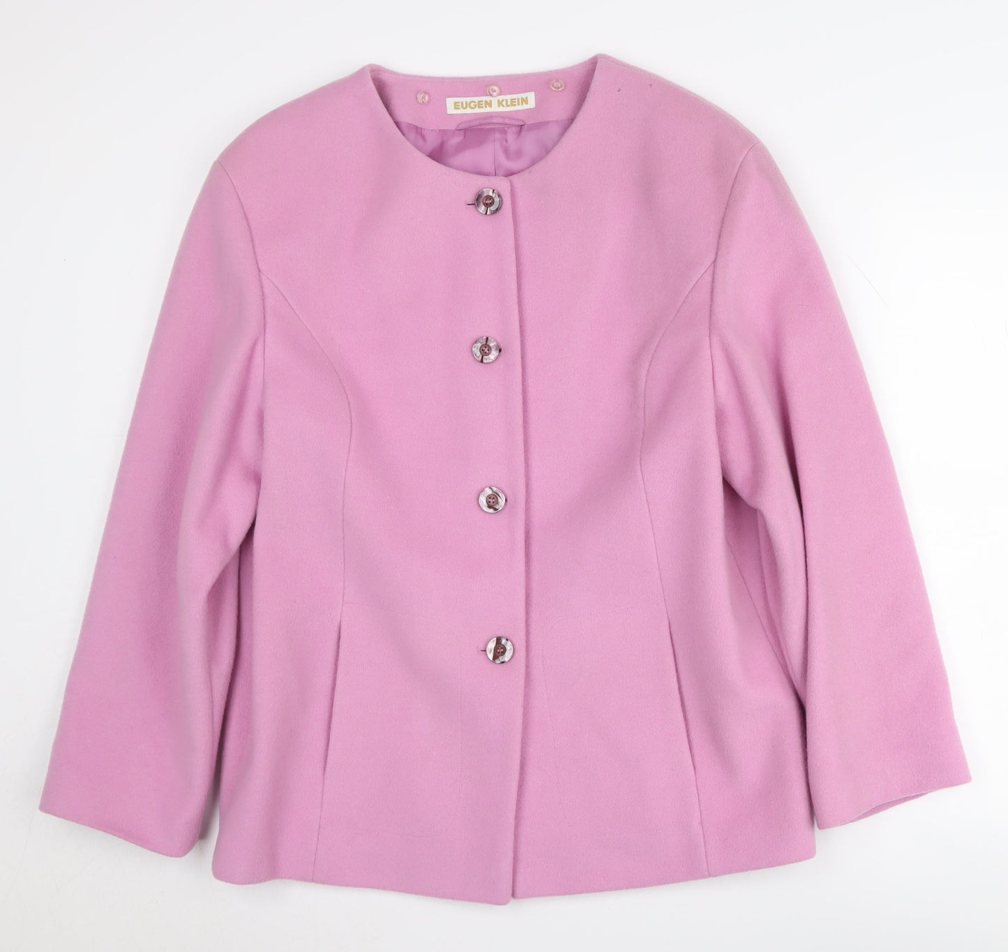 Eugen Klein Women’s Pink Wool Coat, Size 10