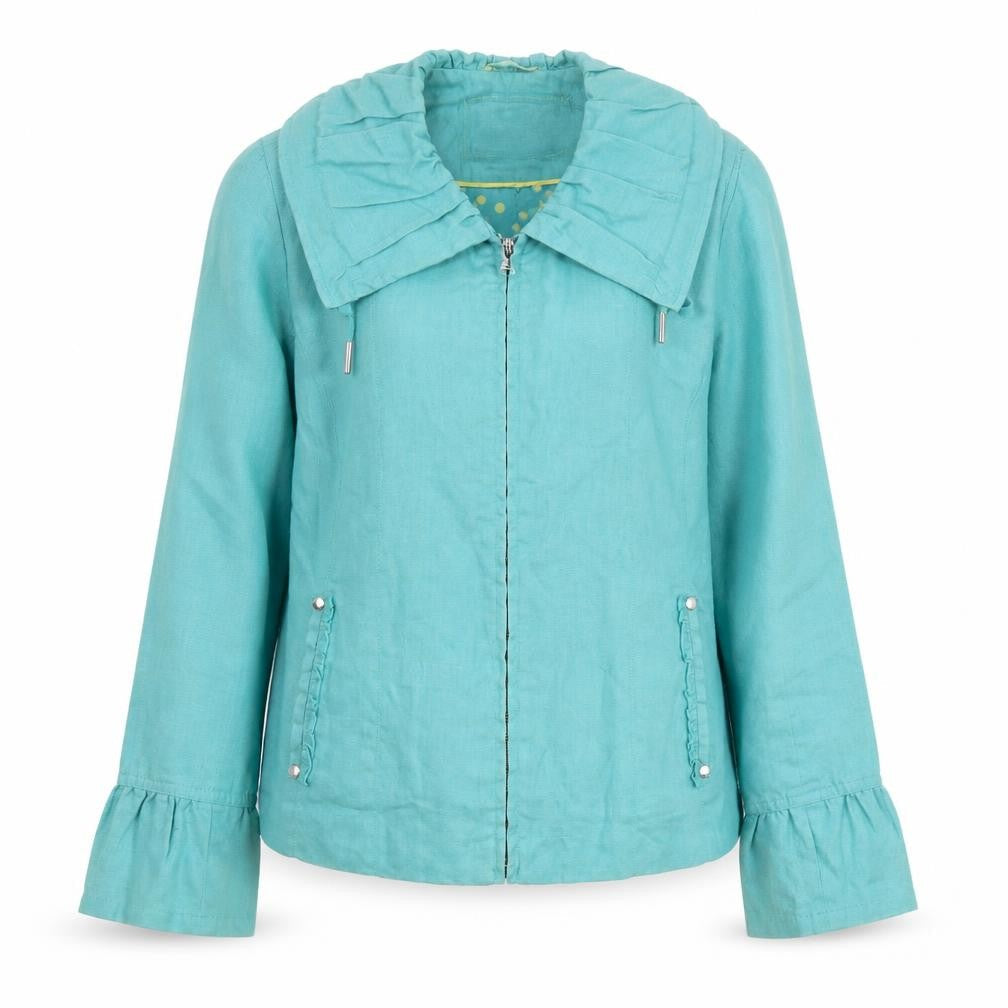 Per Una Women's Blue Flax Zip Jacket, Size 12