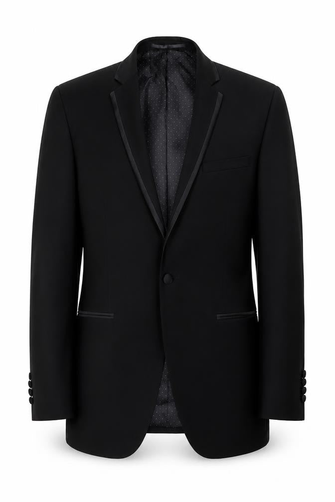 Mens 38 Chest Regular Moss 1851 Black One-Button Blazer