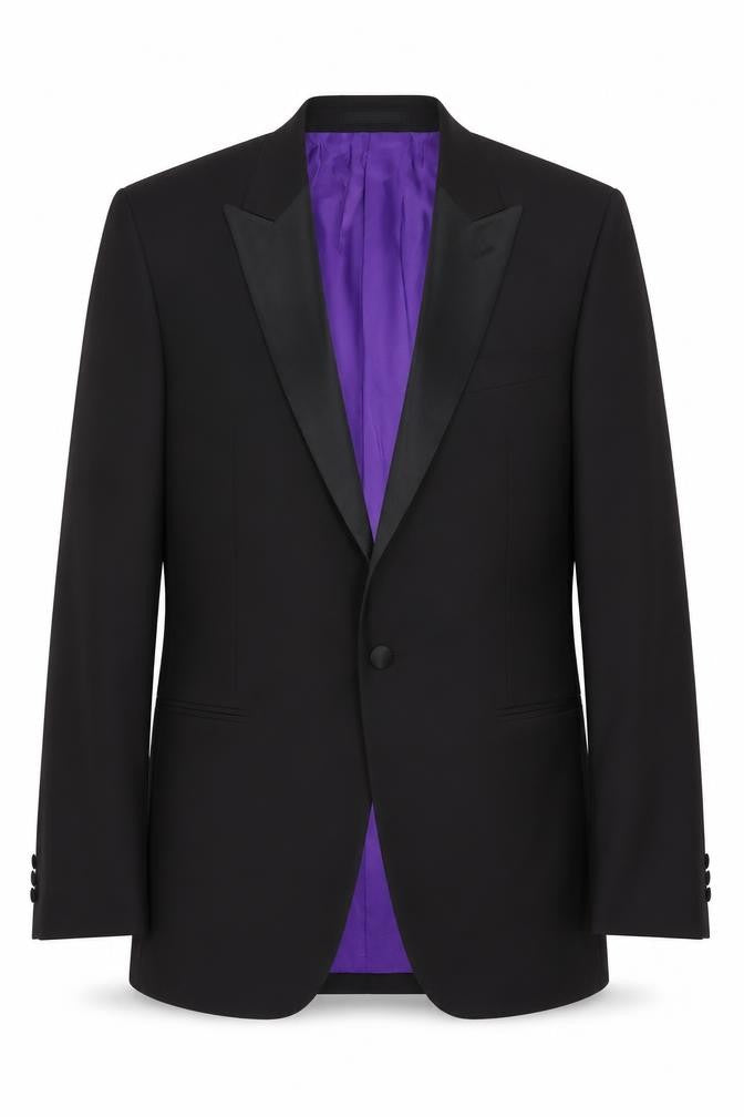 Mens 40 Chest Regular T.M.Lewin Black One-Button Suit Jacket