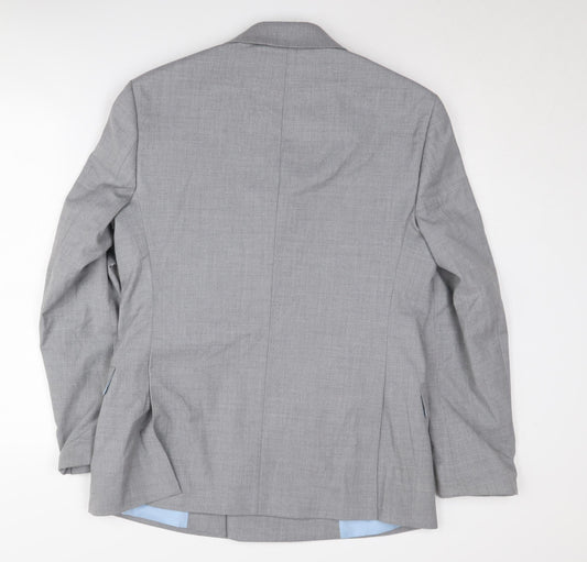 Moss Grey Double-Breasted Men's 38R Suit Jacket