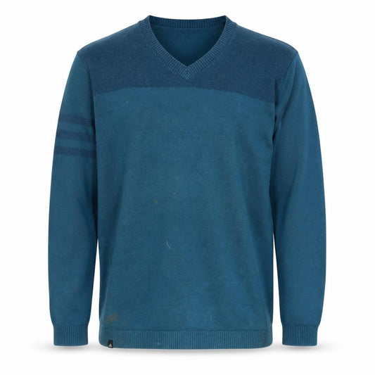 Adidas Men's Blue V-Neck Pullover Jumper M