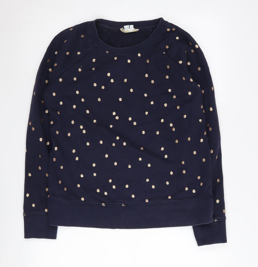 Boden Women's Blue Polka Dot Pullover Sweatshirt S