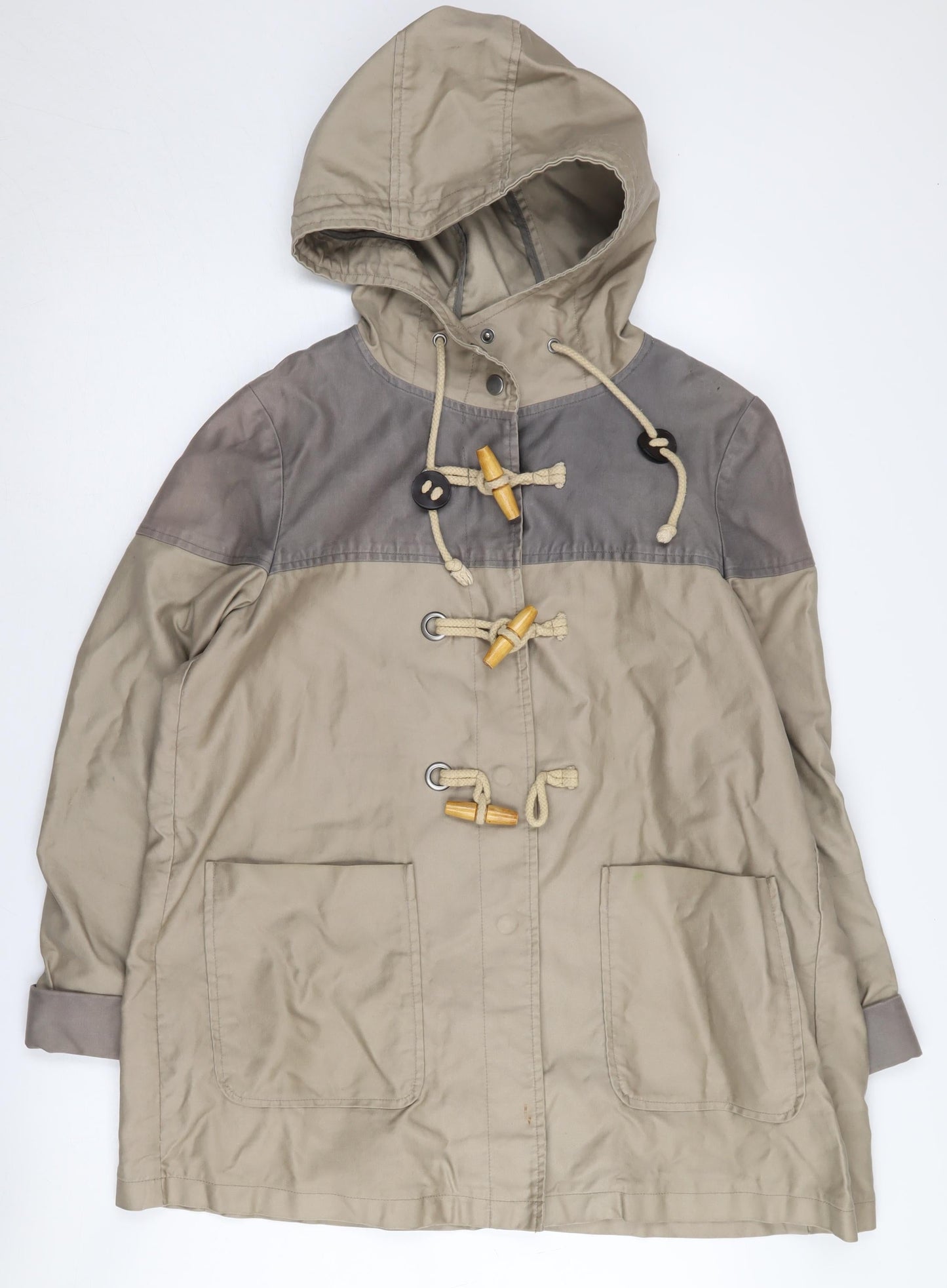 Topshop Women's Beige Duffle Coat Size 12