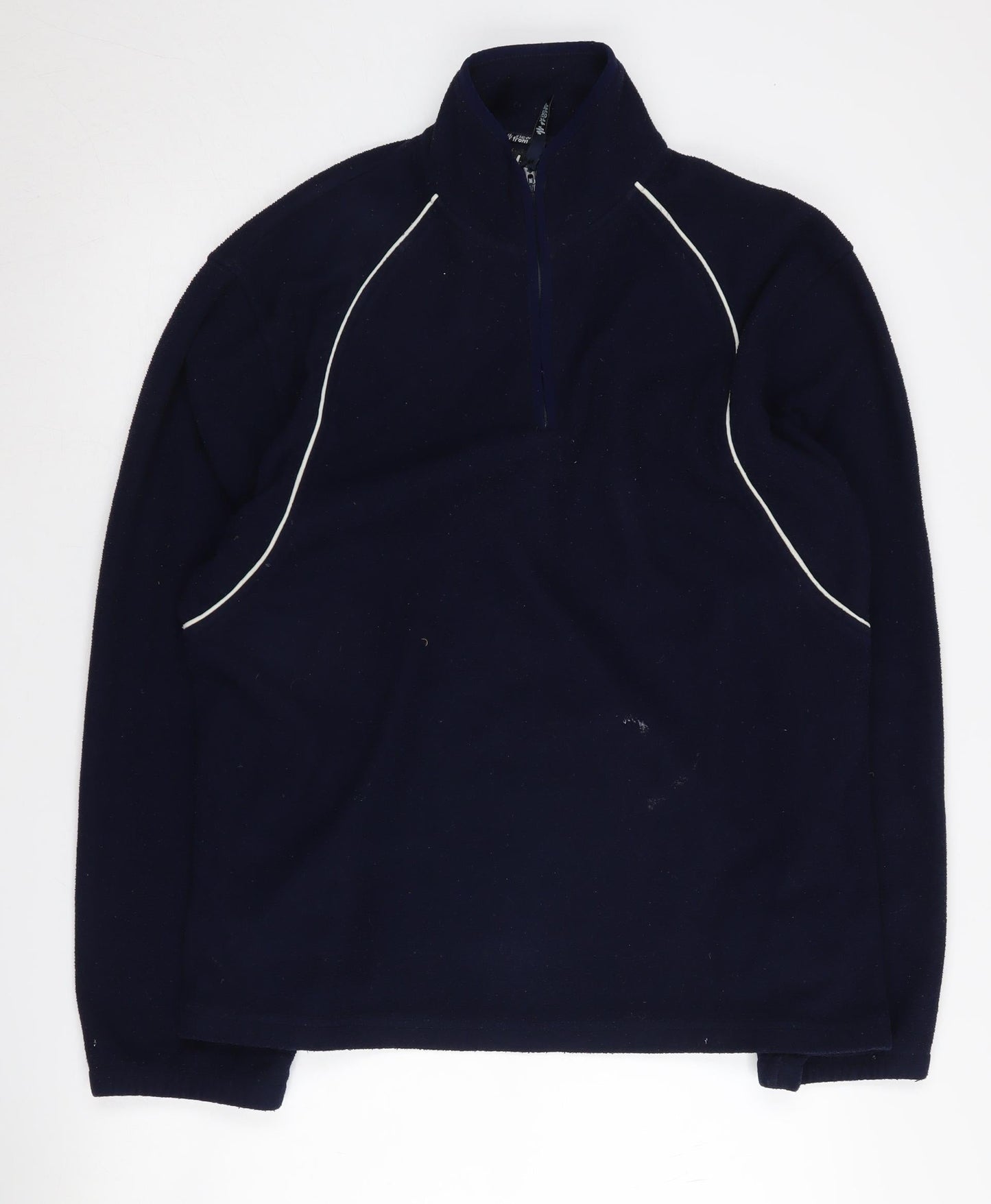 Marks and Spencer Men's Blue Fleece 1/4 Zip Sweatshirt M