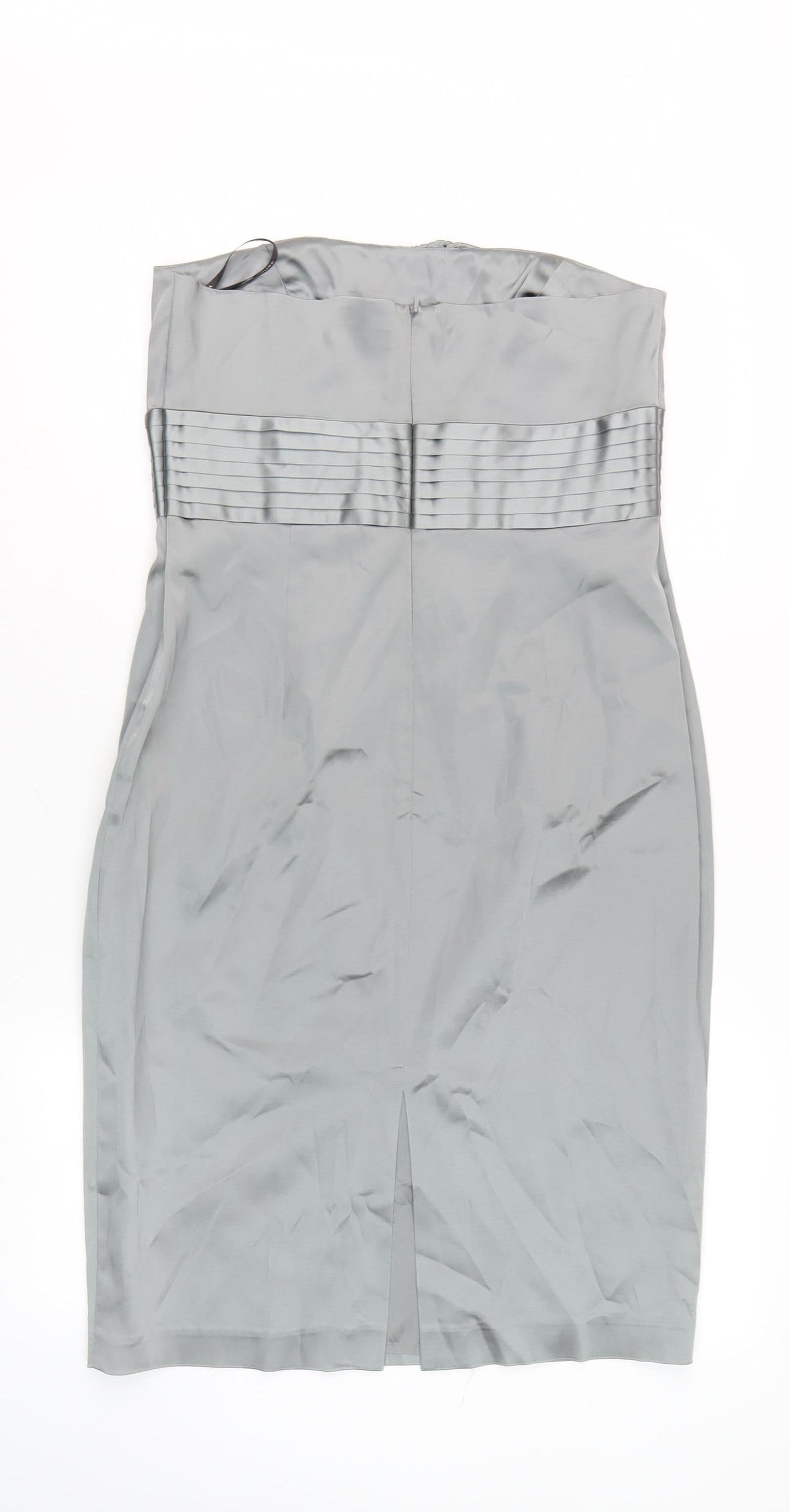 Warehouse Women's Grey Strapless Sheath Dress Size 14