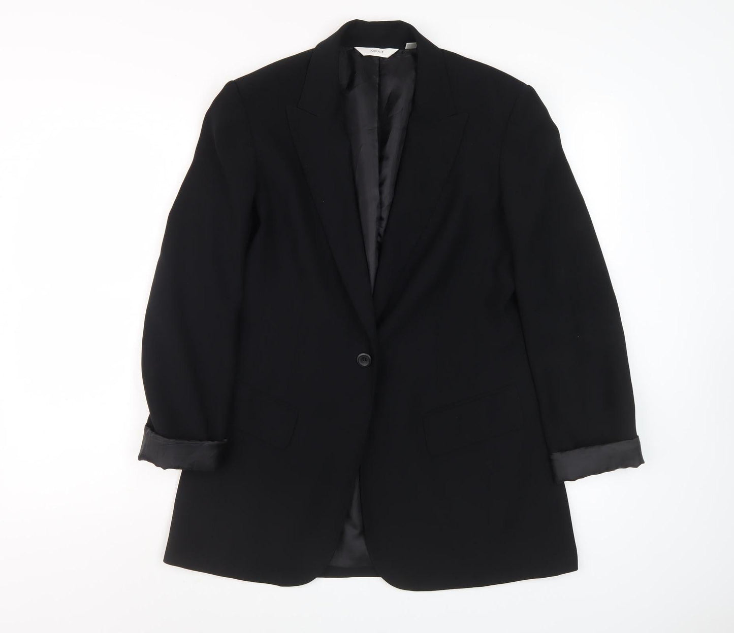 Next Women's Black Single-Breasted Blazer Size 8