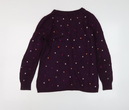 White Stuff Women's Purple Crew Neck Jumper Size 12