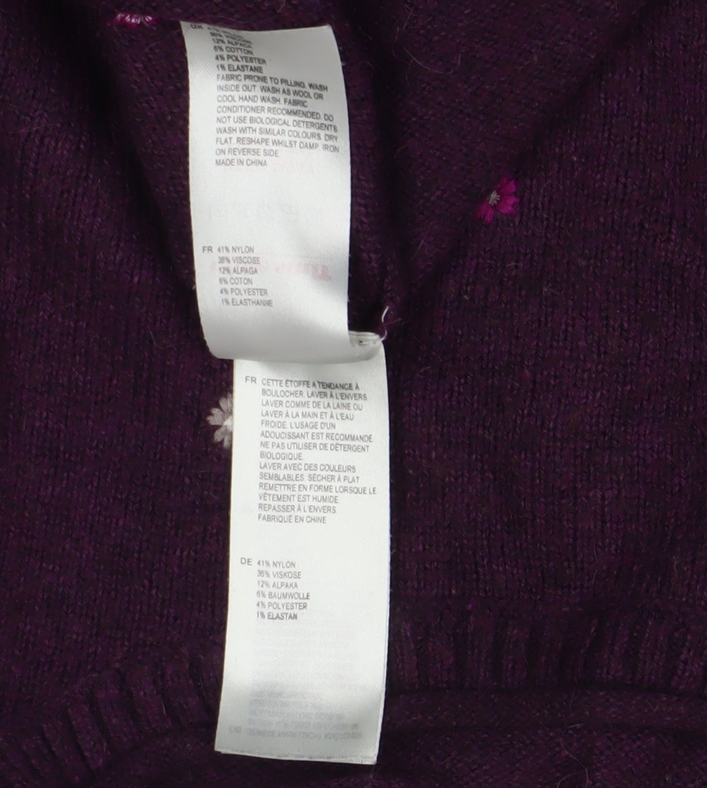 White Stuff Women's Purple Crew Neck Jumper Size 12