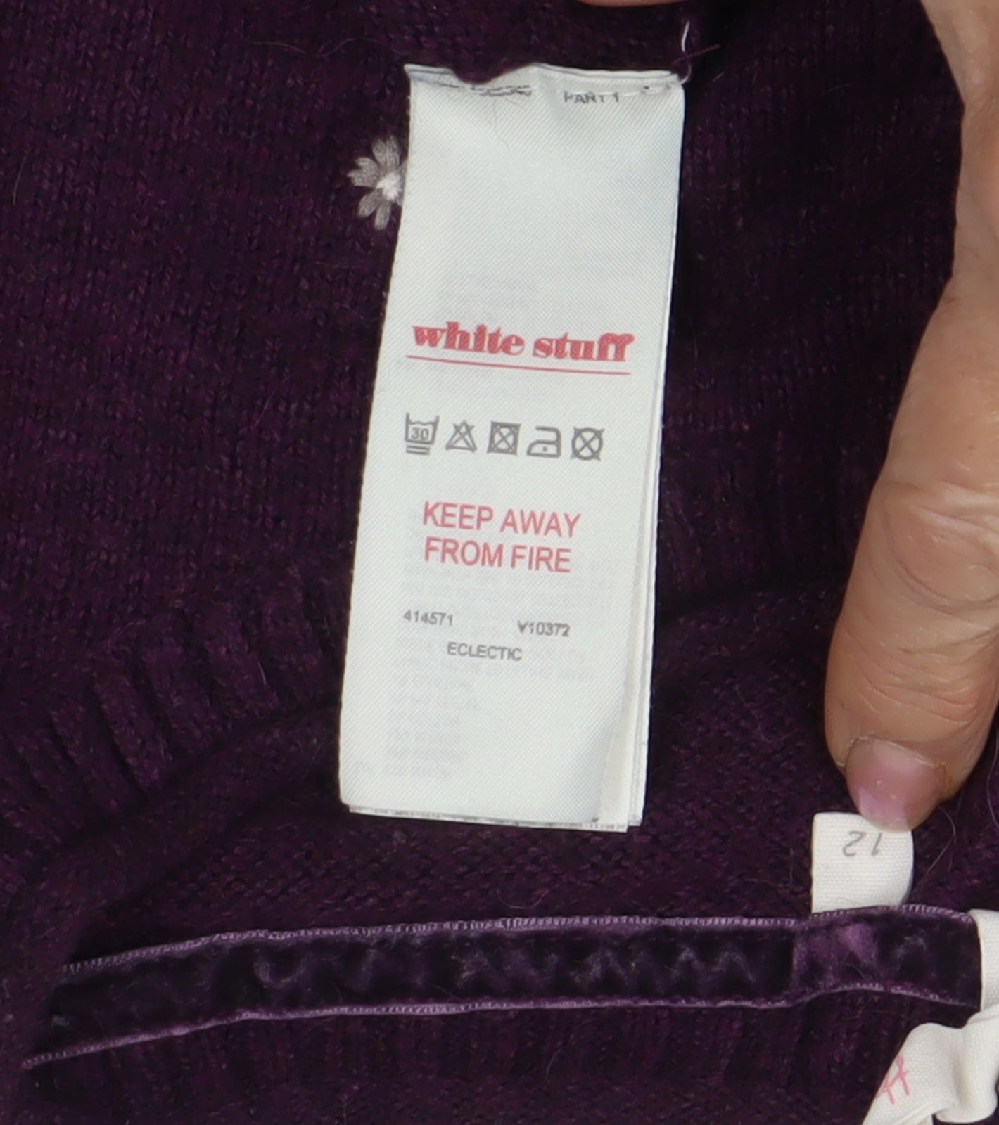 White Stuff Women's Purple Crew Neck Jumper Size 12