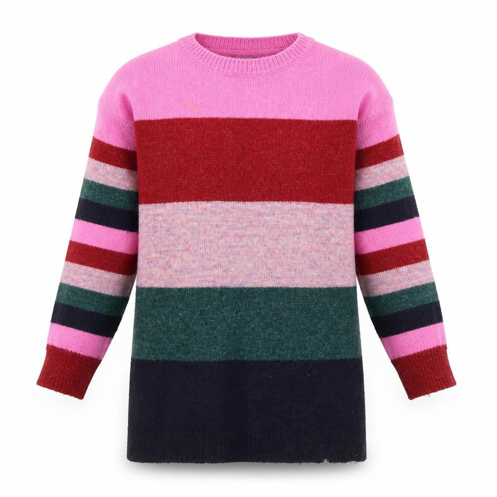 Next Girls Multicoloured Pullover Jumper, Size 7, Striped