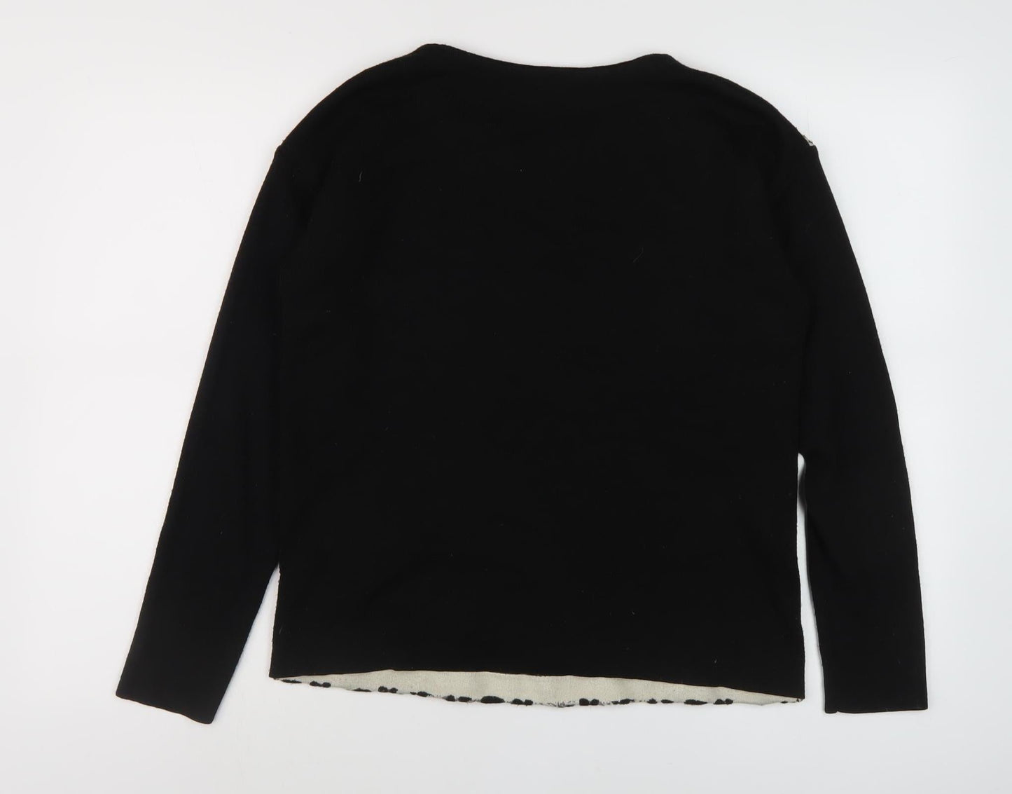 Next Women's Black Animal Print Pullover Jumper - Size 12