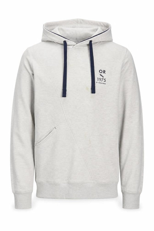 Mens UK XL Regular JACK & JONES Grey Pullover Hoodie